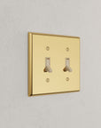 Solid brass Century Toggle Wall Plate – Double in Polished Brass finish