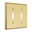 Solid brass Century Toggle Wall Plate – Double in Polished Brass finish