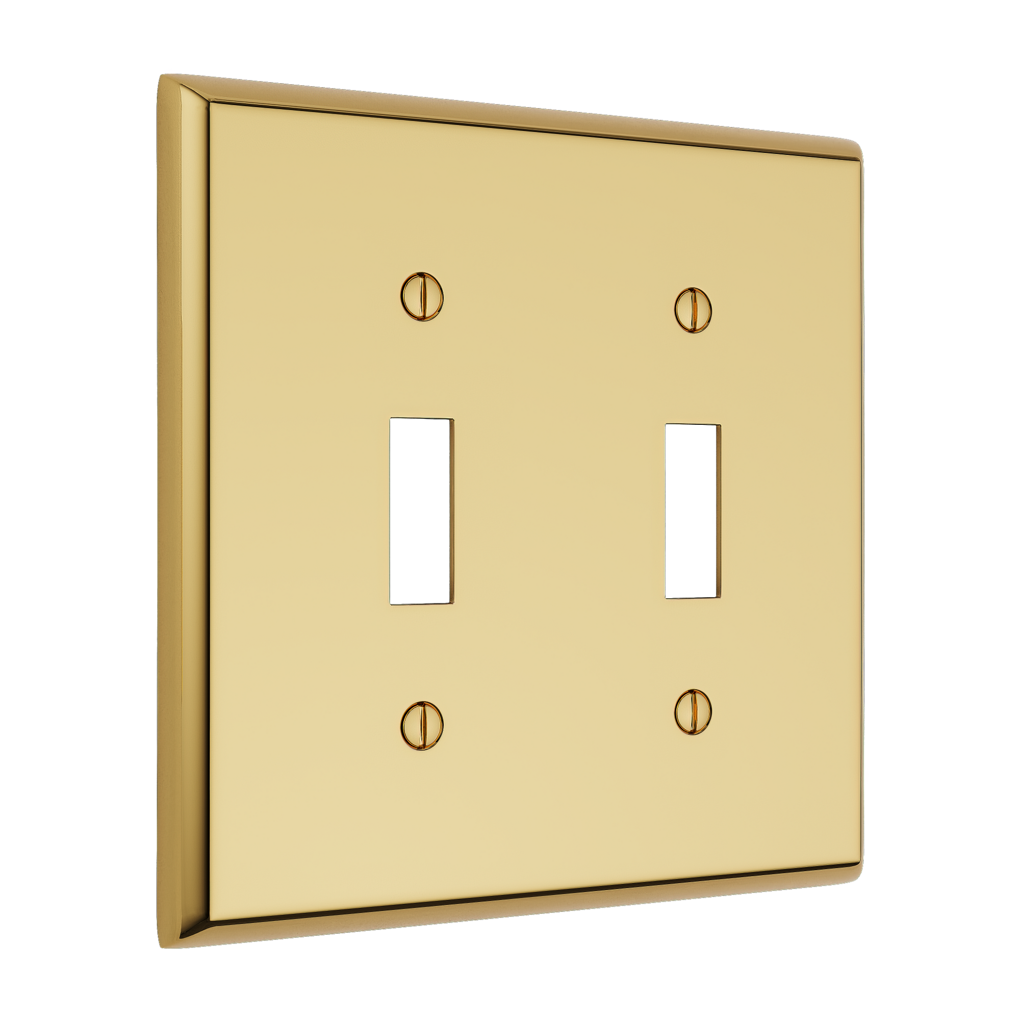 Solid brass Century Toggle Wall Plate – Double in Polished Brass finish