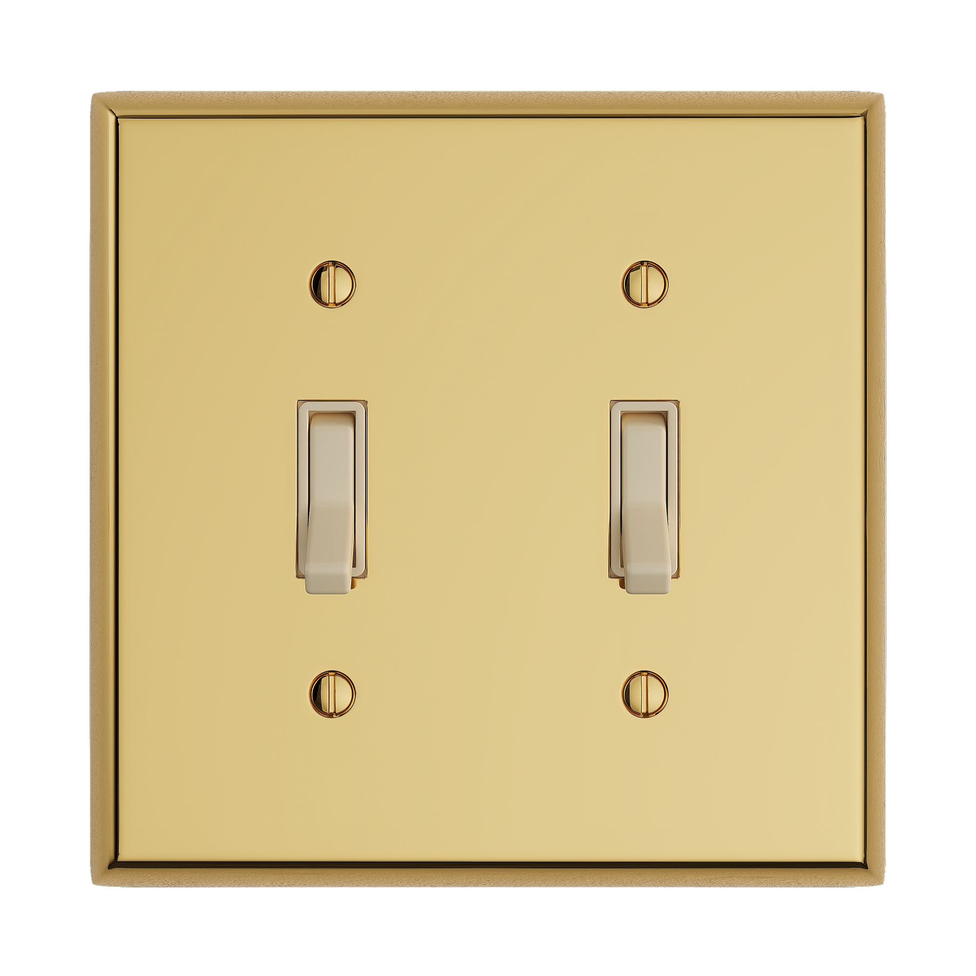 Solid brass Century Toggle Wall Plate – Double in Polished Brass finish