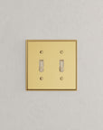 Solid brass Century Toggle Wall Plate – Double in Polished Brass finish