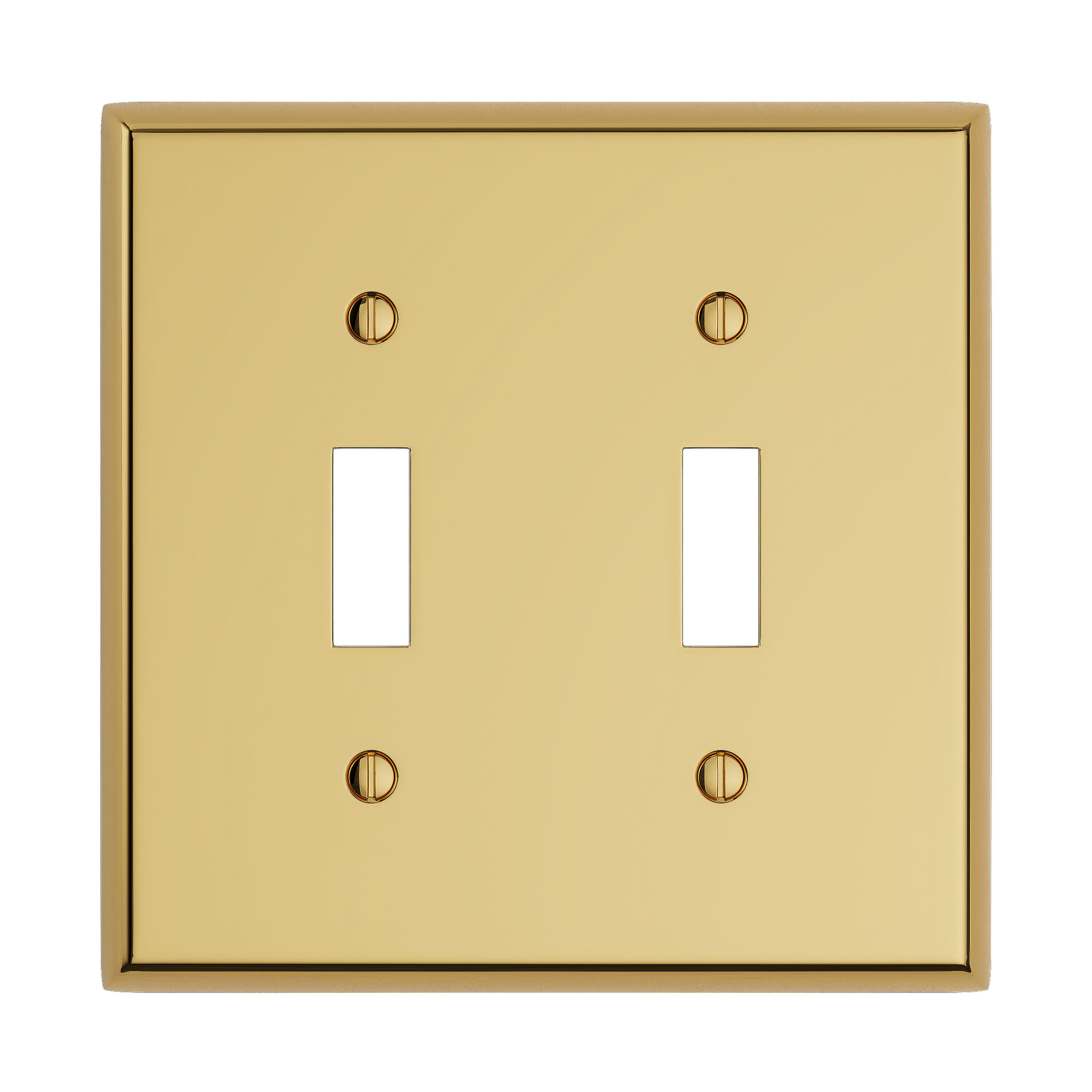 Solid brass Century Toggle Wall Plate – Double in Polished Brass finish