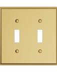 Solid brass Century Toggle Wall Plate – Double in Polished Brass finish