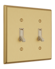 Solid brass Century Toggle Wall Plate – Double in Satin Brass finish