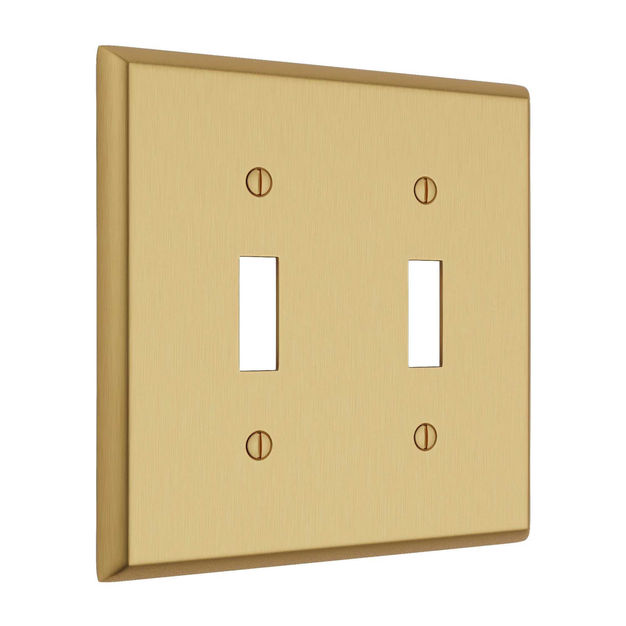 Solid brass Century Toggle Wall Plate – Double in Satin Brass finish