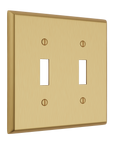 Solid brass Century Toggle Wall Plate – Double in Satin Brass finish