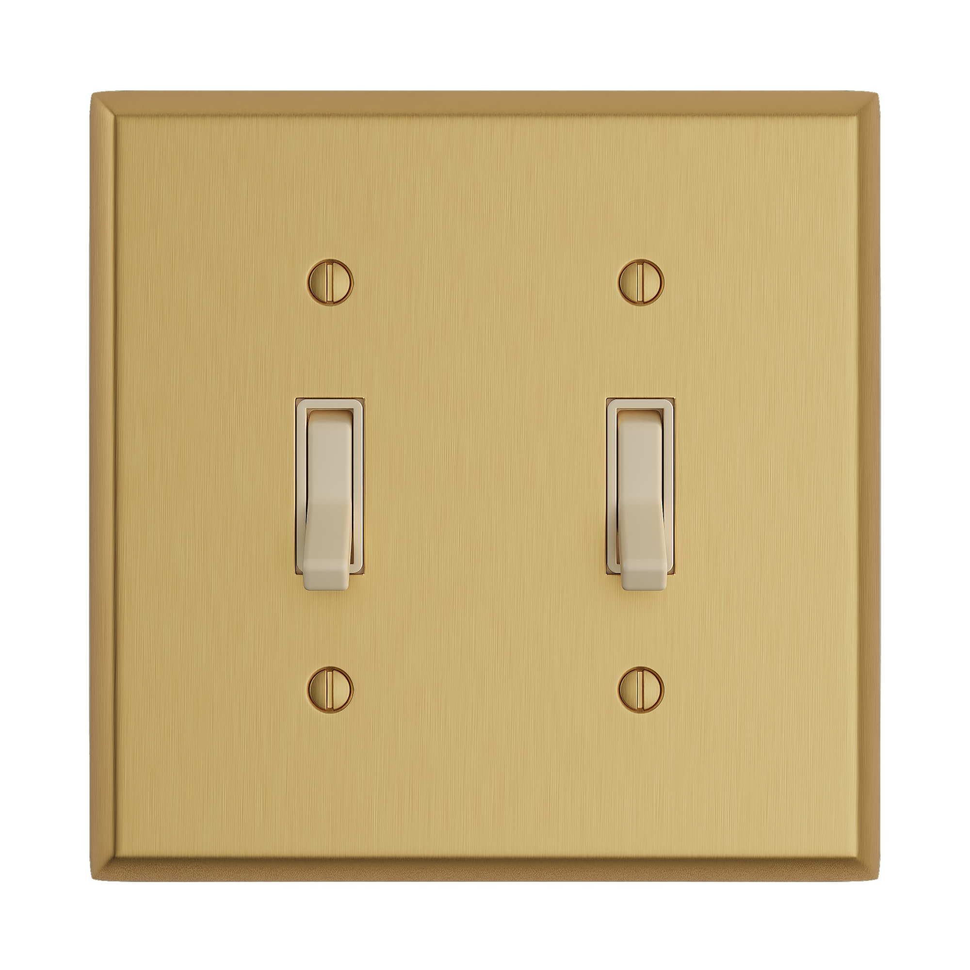 Solid brass Century Toggle Wall Plate – Double in Satin Brass finish