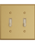 Solid brass Century Toggle Wall Plate – Double in Satin Brass finish