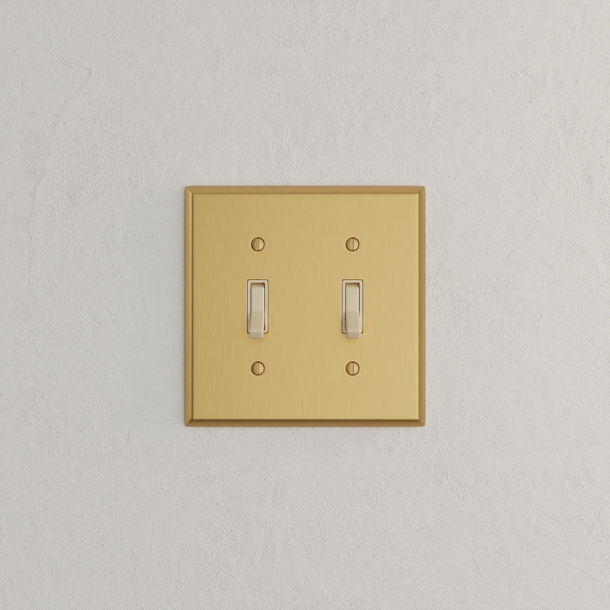 Solid brass Century Toggle Wall Plate – Double in Satin Brass finish