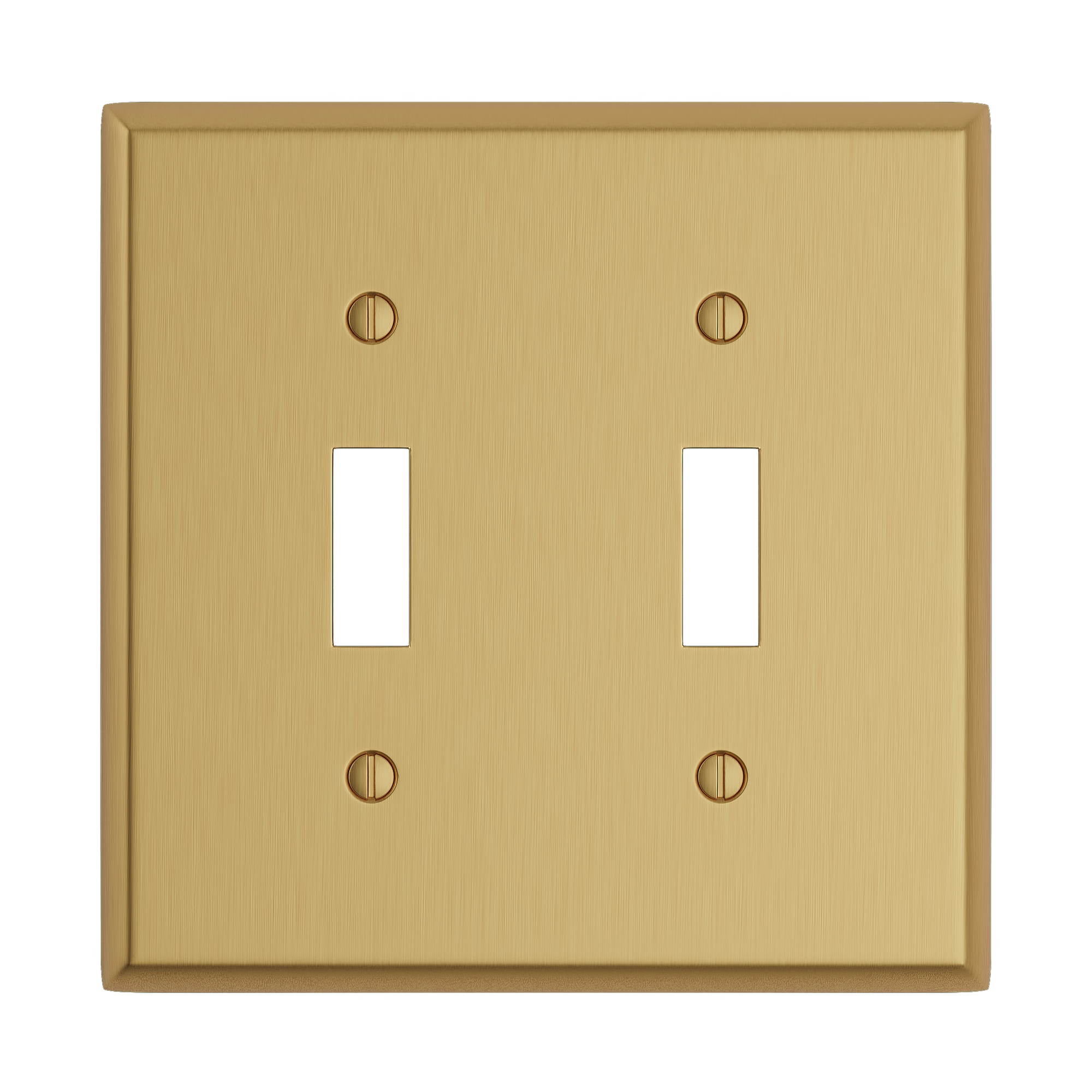 Solid brass Century Toggle Wall Plate – Double in Satin Brass finish