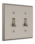 Solid brass Century Toggle Wall Plate – Double in Satin Nickel finish