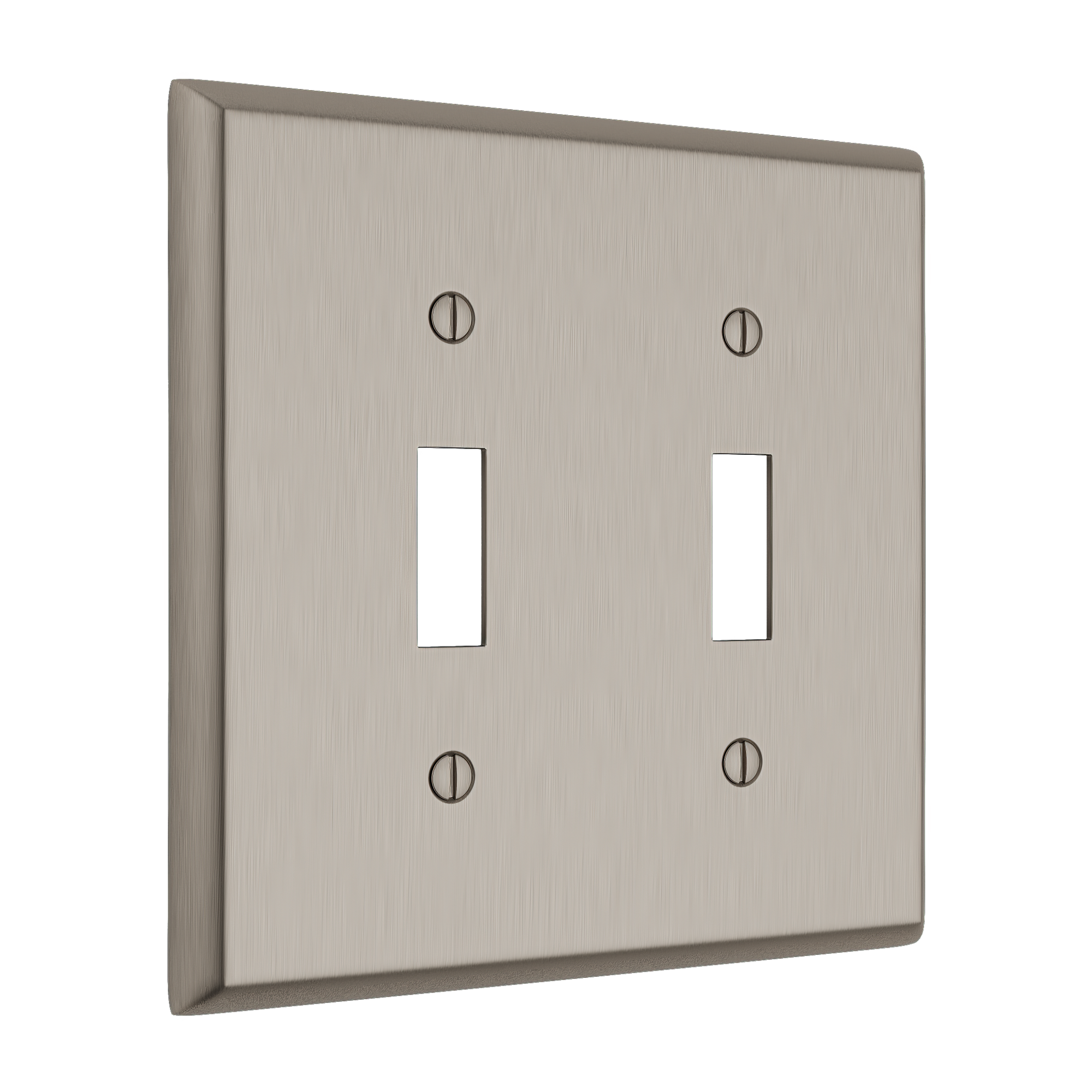 Solid brass Century Toggle Wall Plate – Double in Satin Nickel finish