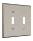 Solid brass Century Toggle Wall Plate – Double in Satin Nickel finish