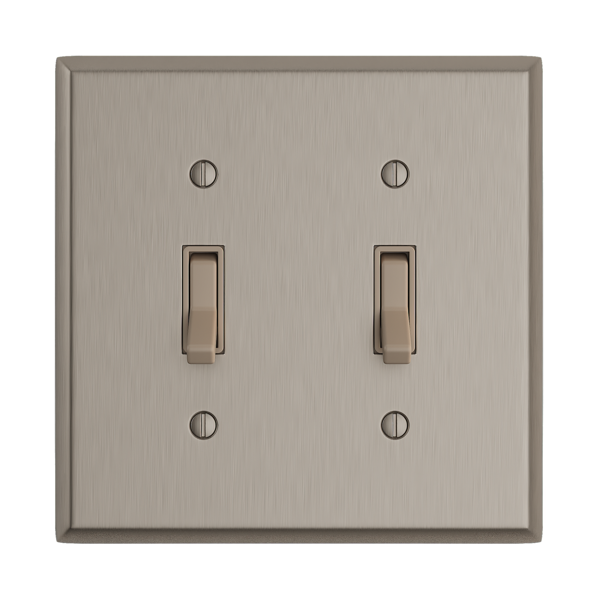 Solid brass Century Toggle Wall Plate – Double in Satin Nickel finish
