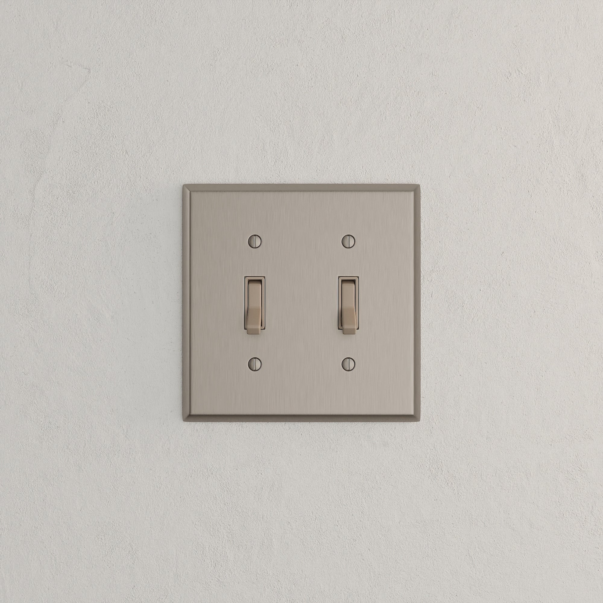 Solid brass Century Toggle Wall Plate – Double in Satin Nickel finish