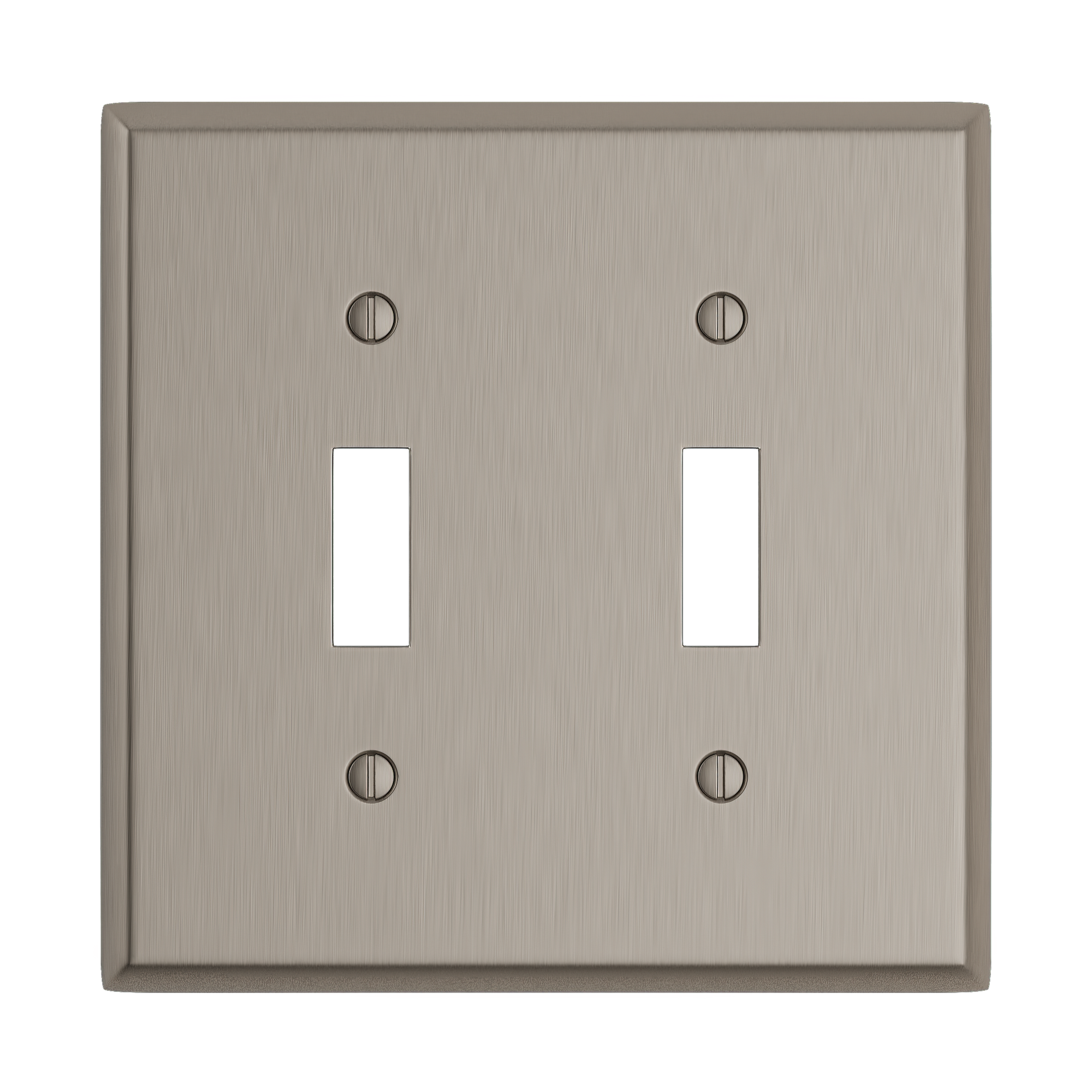 Solid brass Century Toggle Wall Plate – Double in Satin Nickel finish