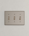Solid brass Century Toggle Wall Plate – Triple in Satin Nickel finish