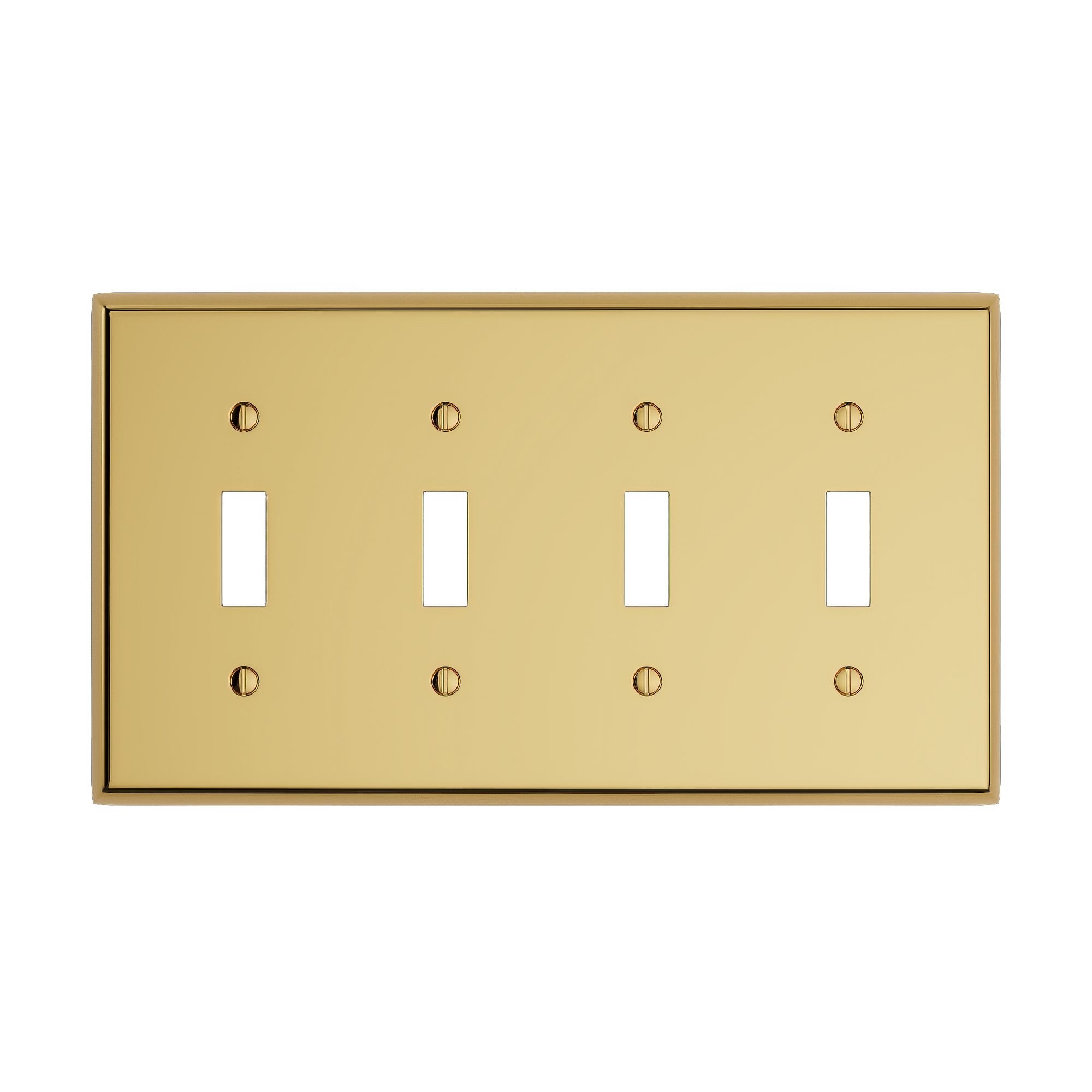 Solid brass Century Toggle Wall Plate – Quad in Polished Brass finish