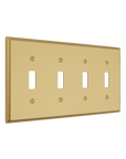 Solid brass Century Toggle Wall Plate – Quad in Satin Brass finish