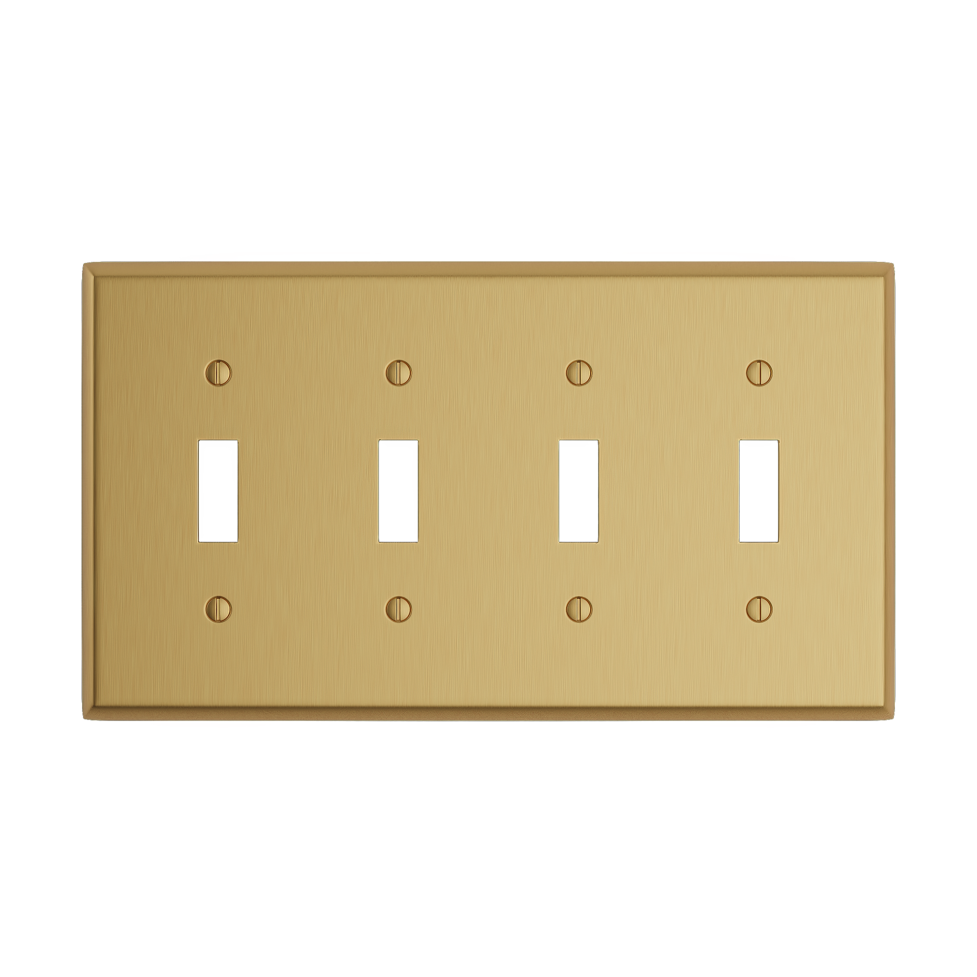 Solid brass Century Toggle Wall Plate – Quad in Satin Brass finish