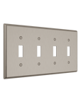 Solid brass Century Toggle Wall Plate – Quad in Satin Nickel finish