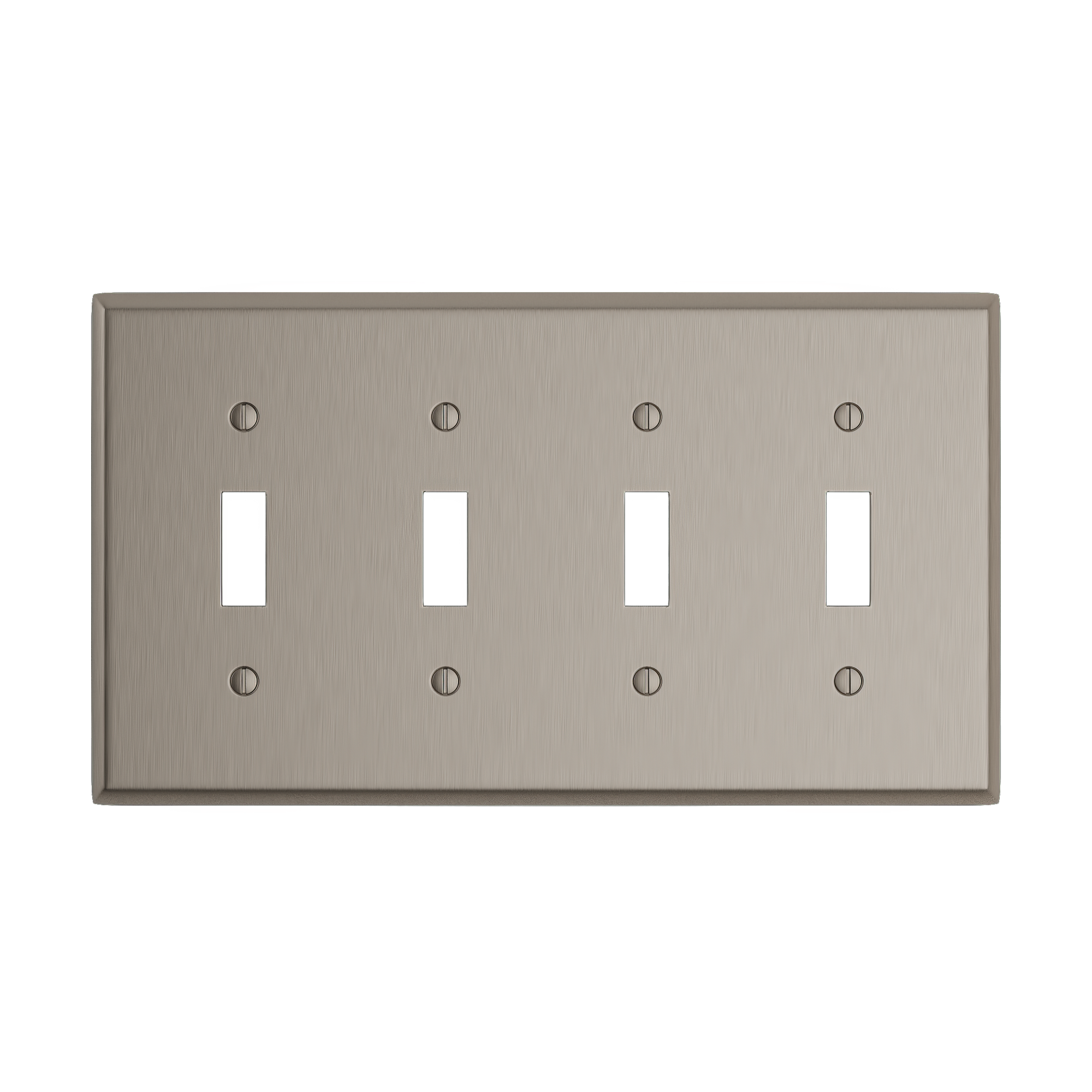 Solid brass Century Toggle Wall Plate – Quad in Satin Nickel finish