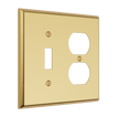 Solid brass Century Toggle & Outlet Wall Plate – Double in Polished Brass finish