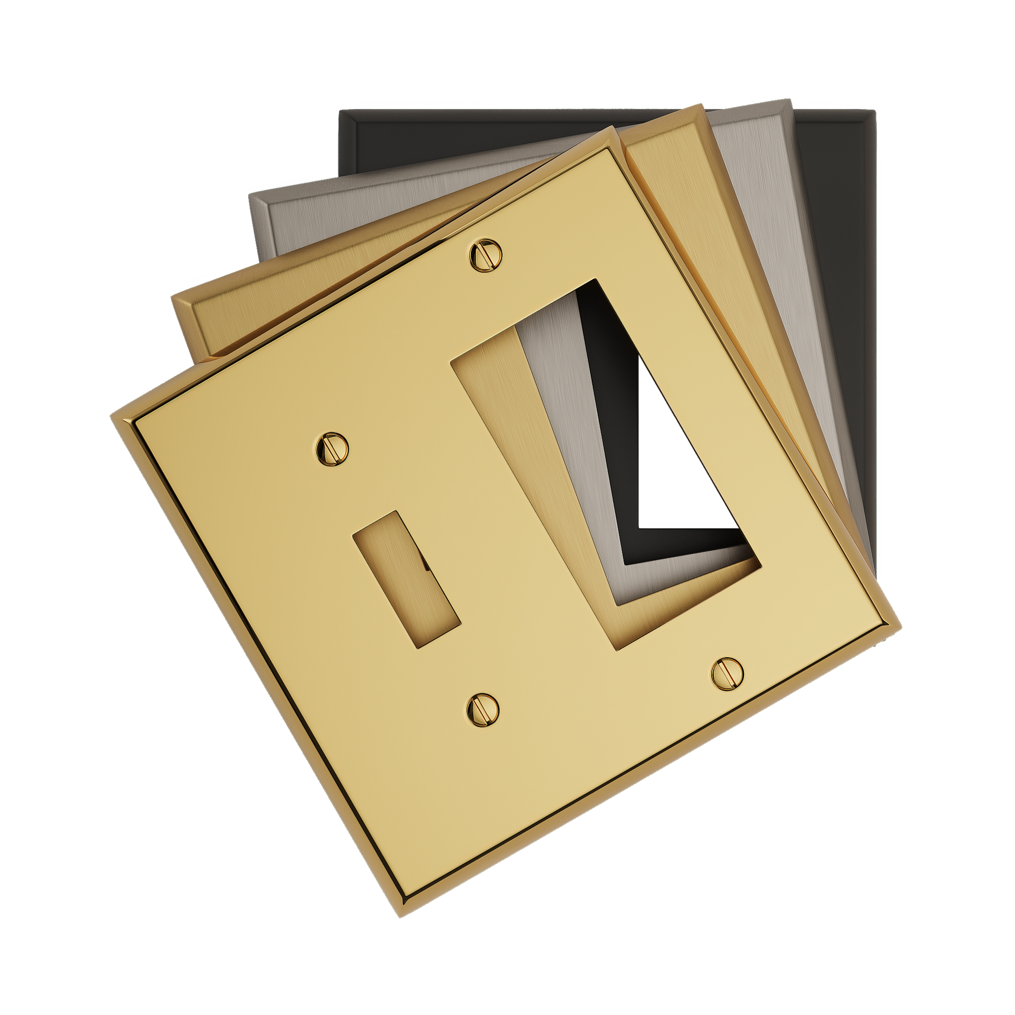 Solid brass Century Toggle &amp; Open Wall Plate – Double