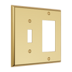 Solid brass Century Toggle & Open Wall Plate – Double in Polished Brass finish