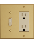 Solid brass Century Toggle & Open Wall Plate – Double in Satin Brass finish