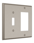 Solid brass Century Toggle & Open Wall Plate – Double in Satin Nickel finish
