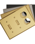 Solid brass Century Toggle & Outlet Wall Plate – Triple
