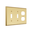 Solid brass Century Toggle & Outlet Wall Plate – Triple in Polished Brass finish