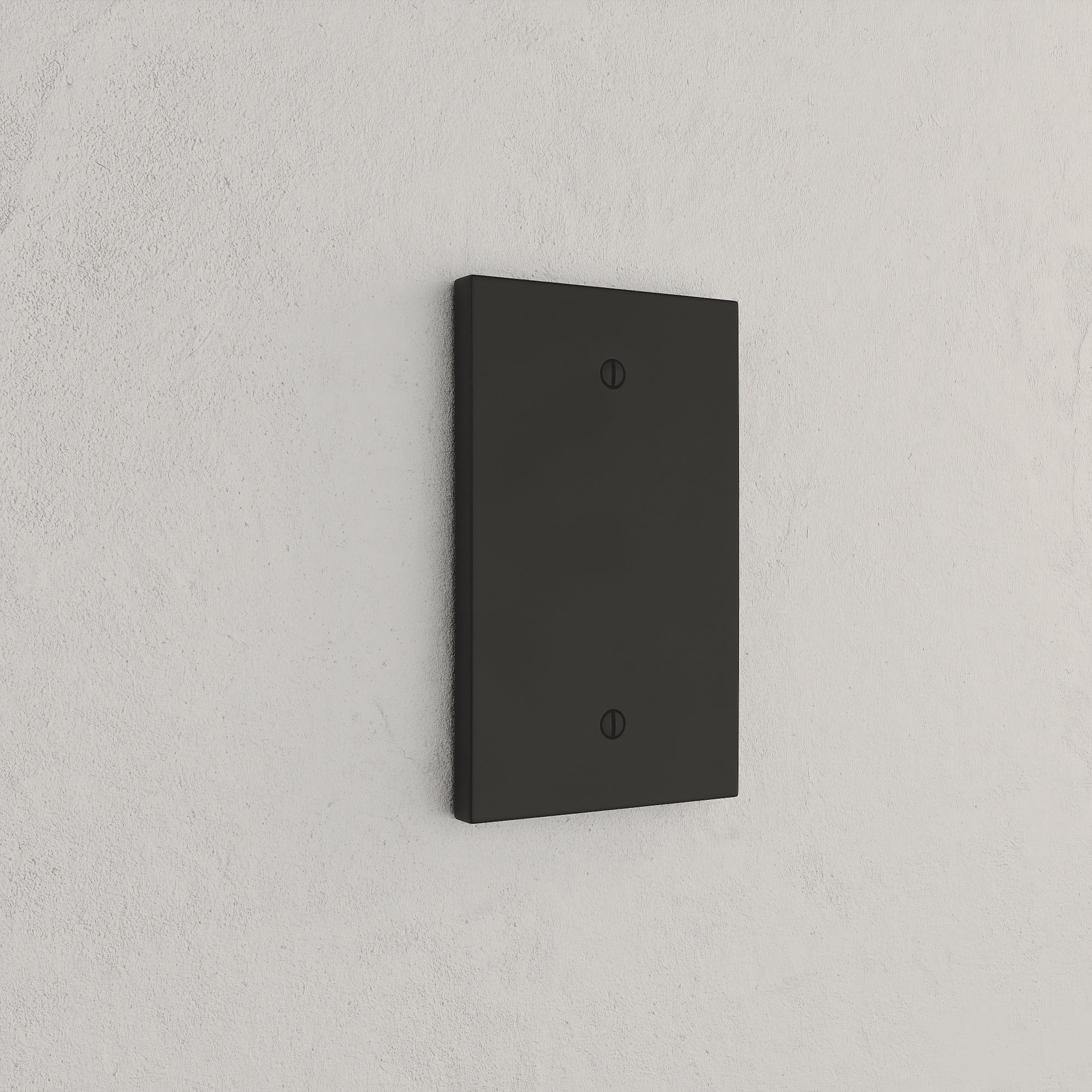 Solid brass Futura Blank Wall Plate in Coal Black Brass finish