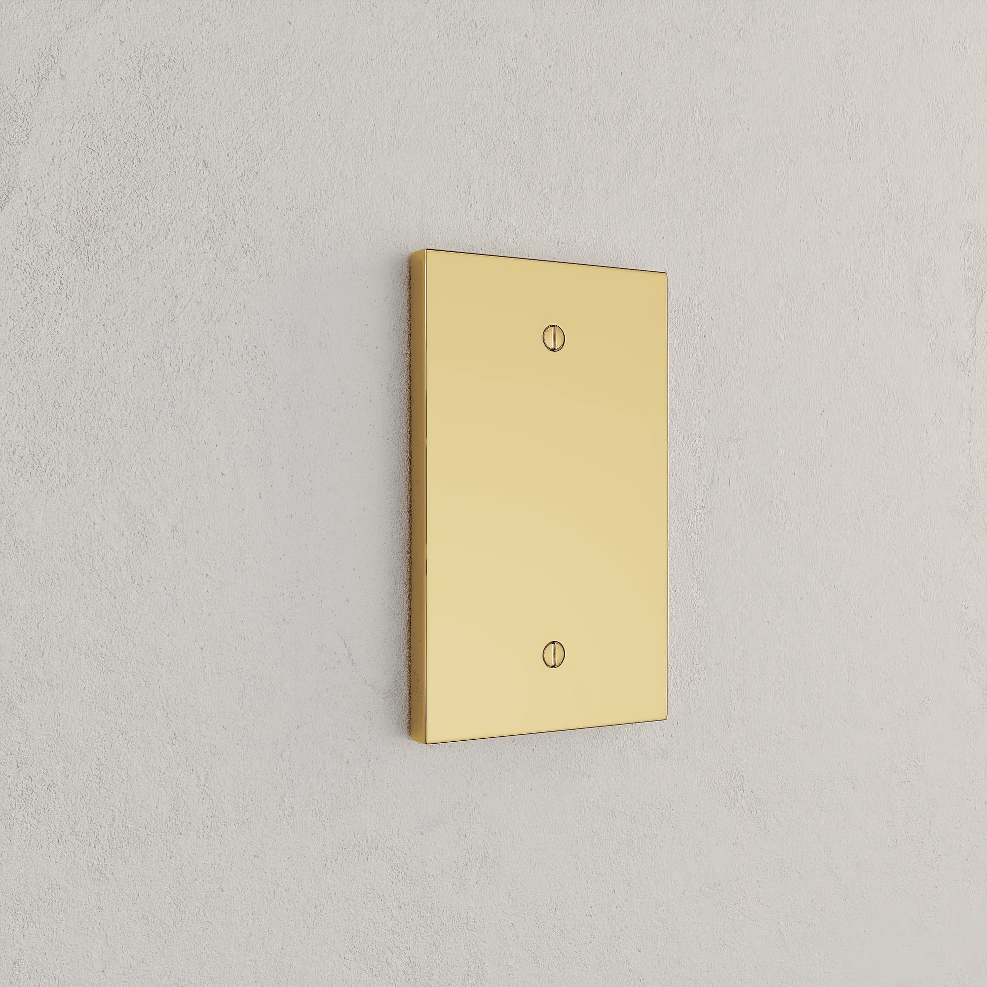 Solid brass Futura Blank Wall Plate in Polished Brass finish