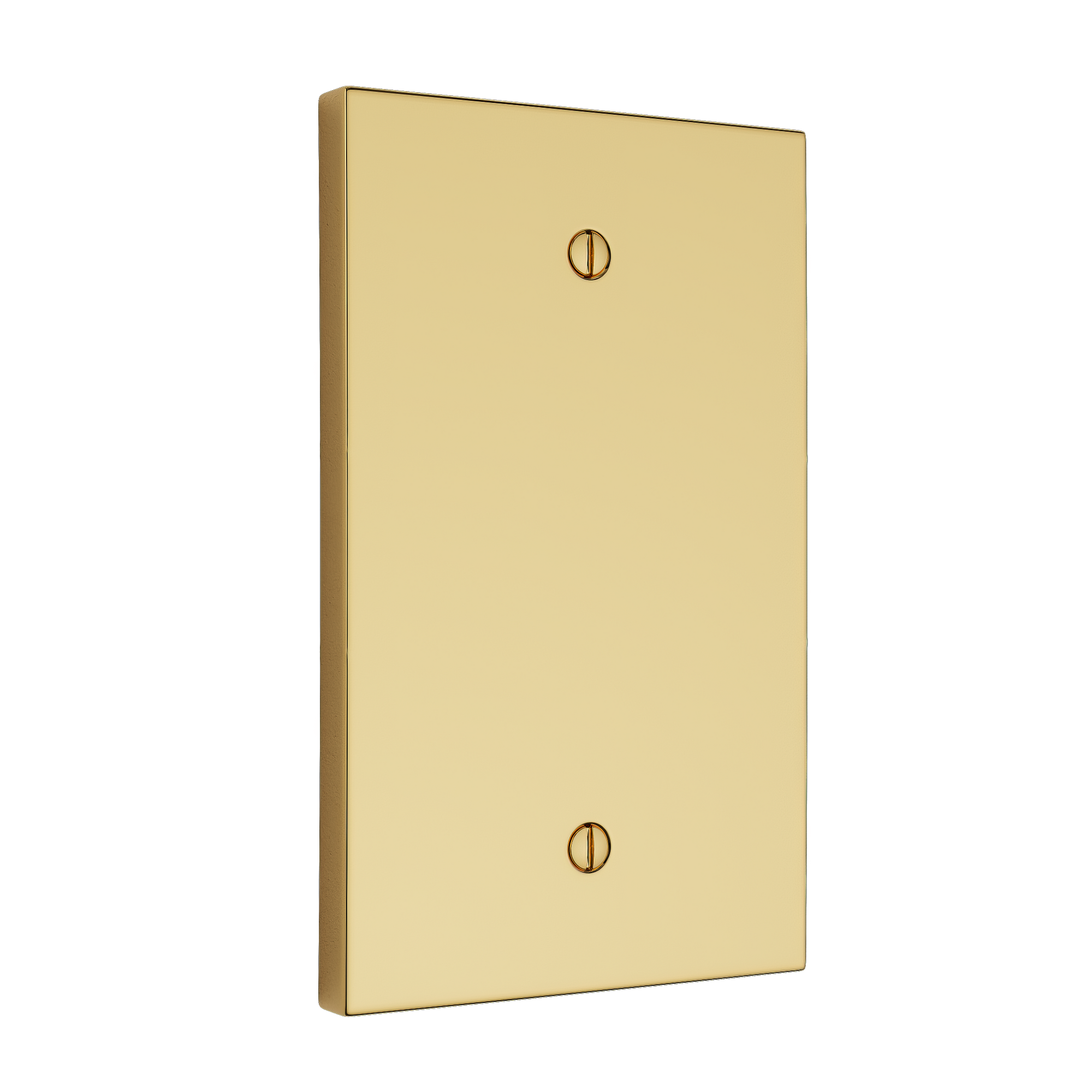 Solid brass Futura Blank Wall Plate in Polished Brass finish