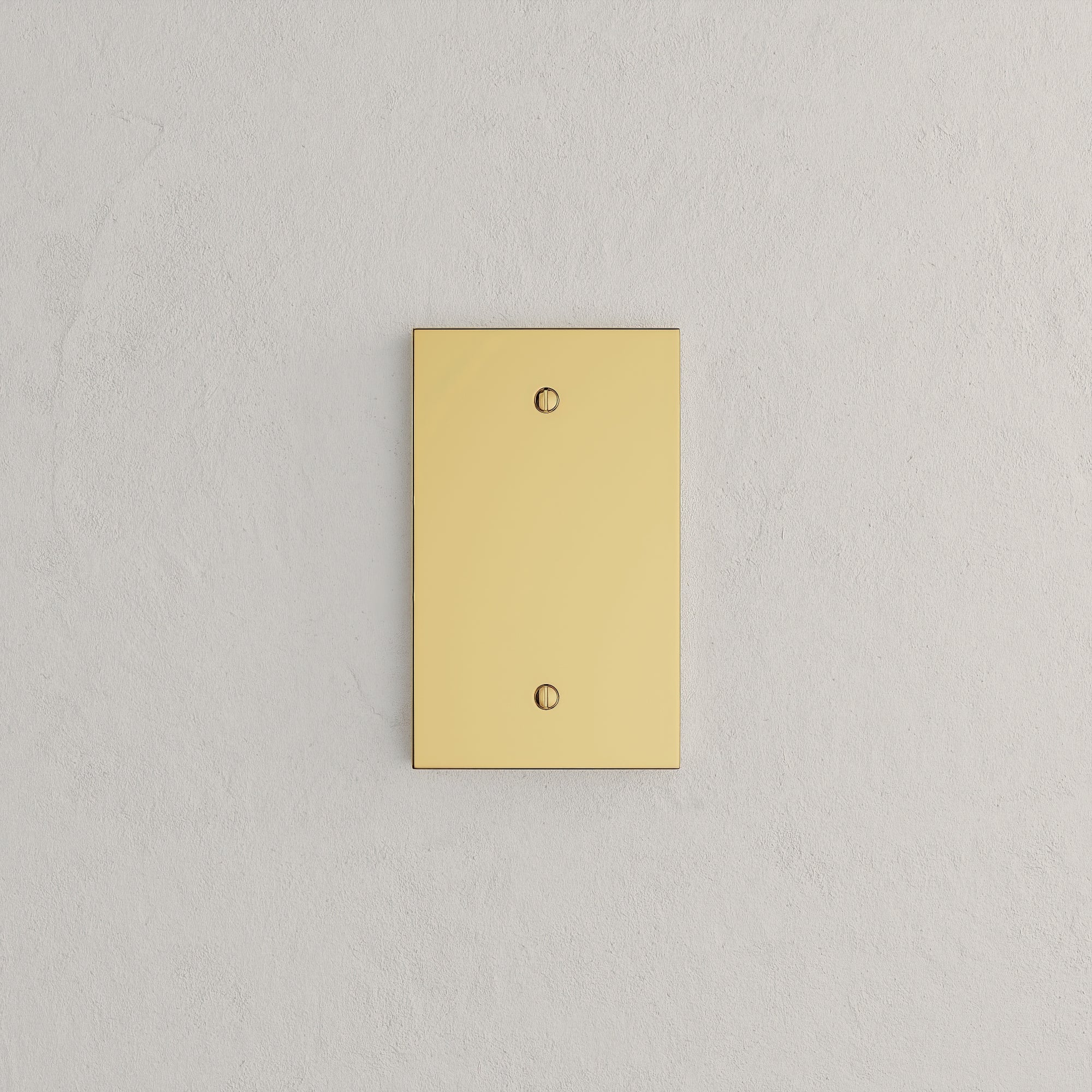 Solid brass Futura Blank Wall Plate in Polished Brass finish