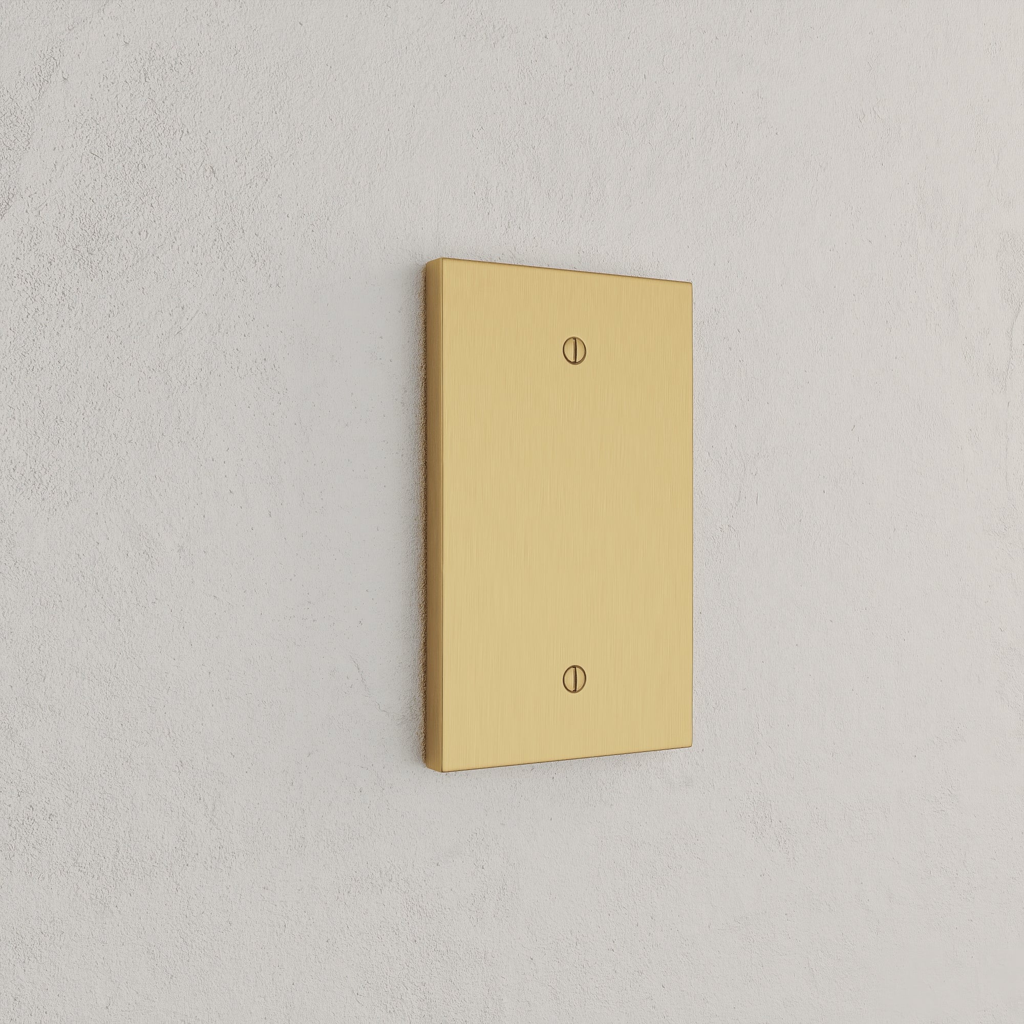Solid brass Futura Blank Wall Plate in Satin Brass finish