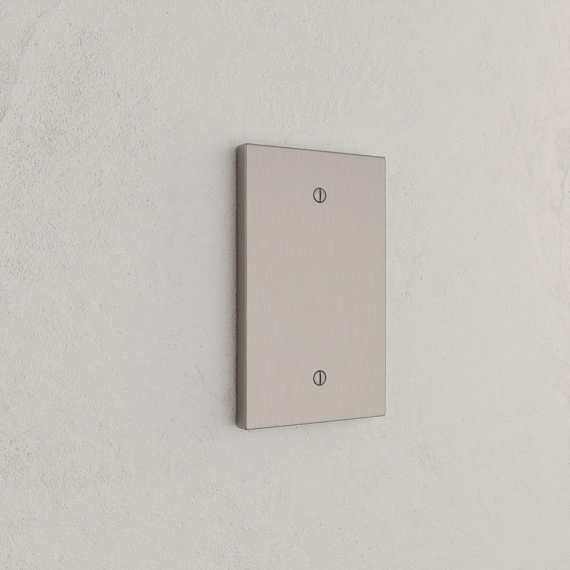 Solid brass Futura Blank Wall Plate in Satin Nickel finish