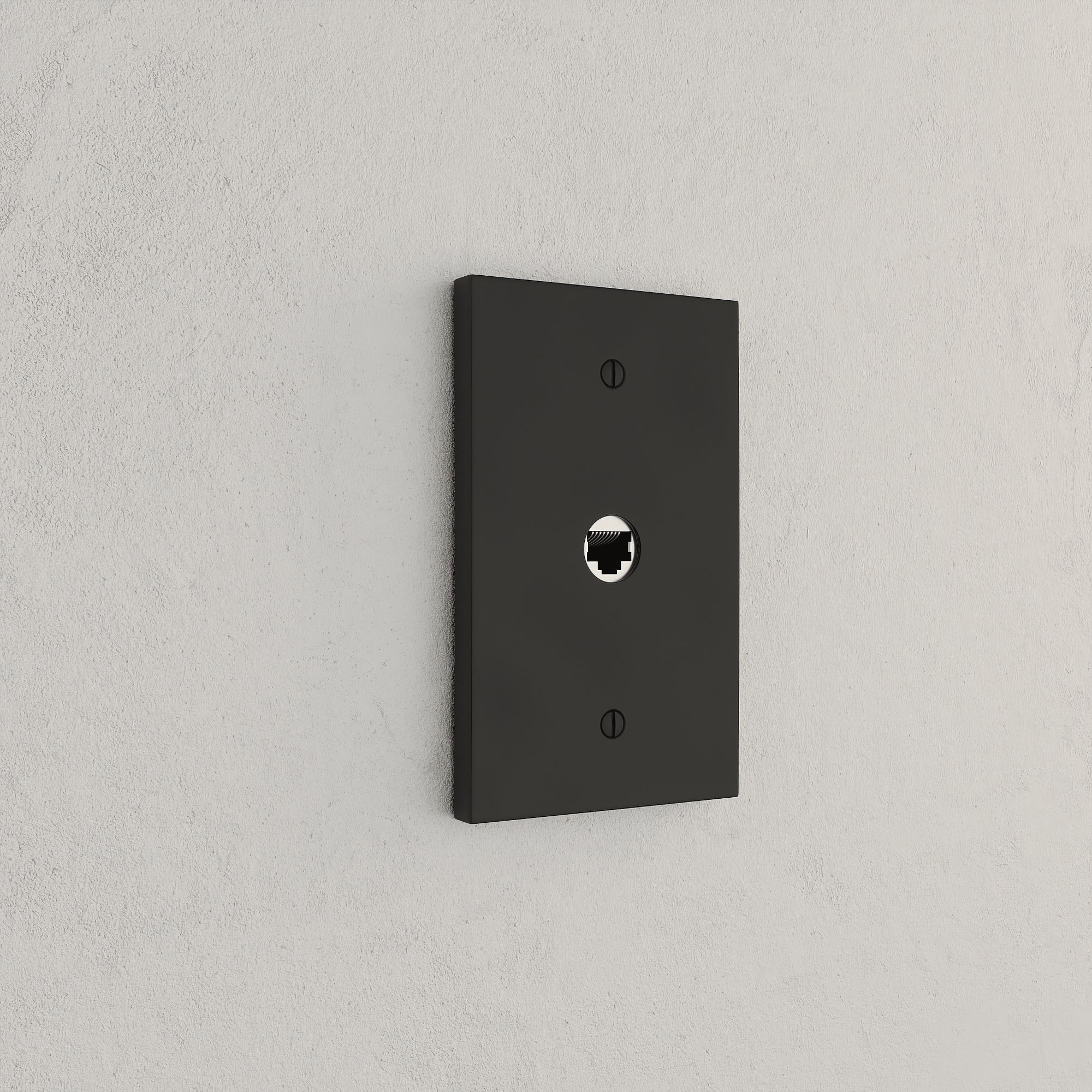 Solid brass Futura Cable Wall Plate in Coal Black Brass finish
