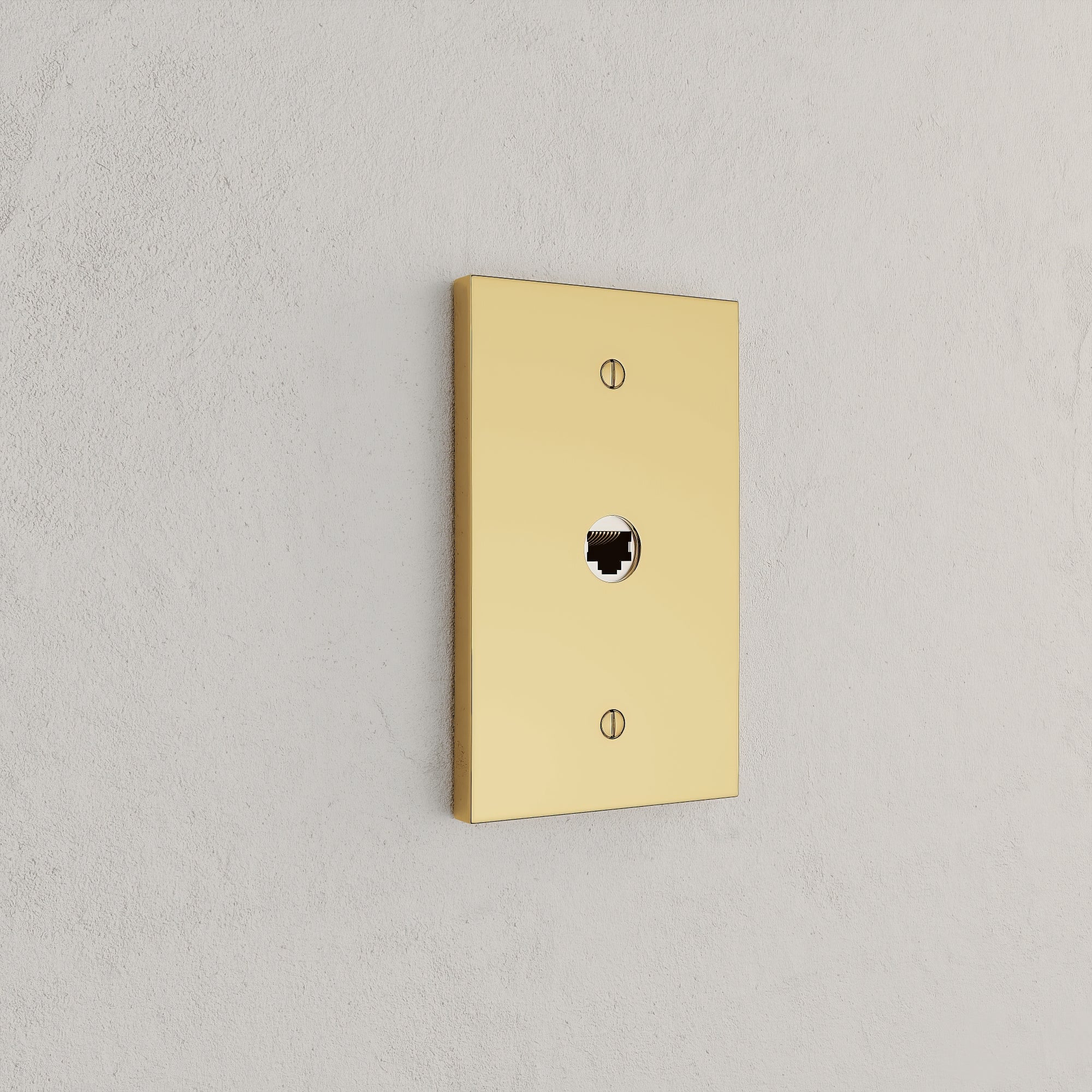Solid brass Futura Cable Wall Plate in Polished Brass finish