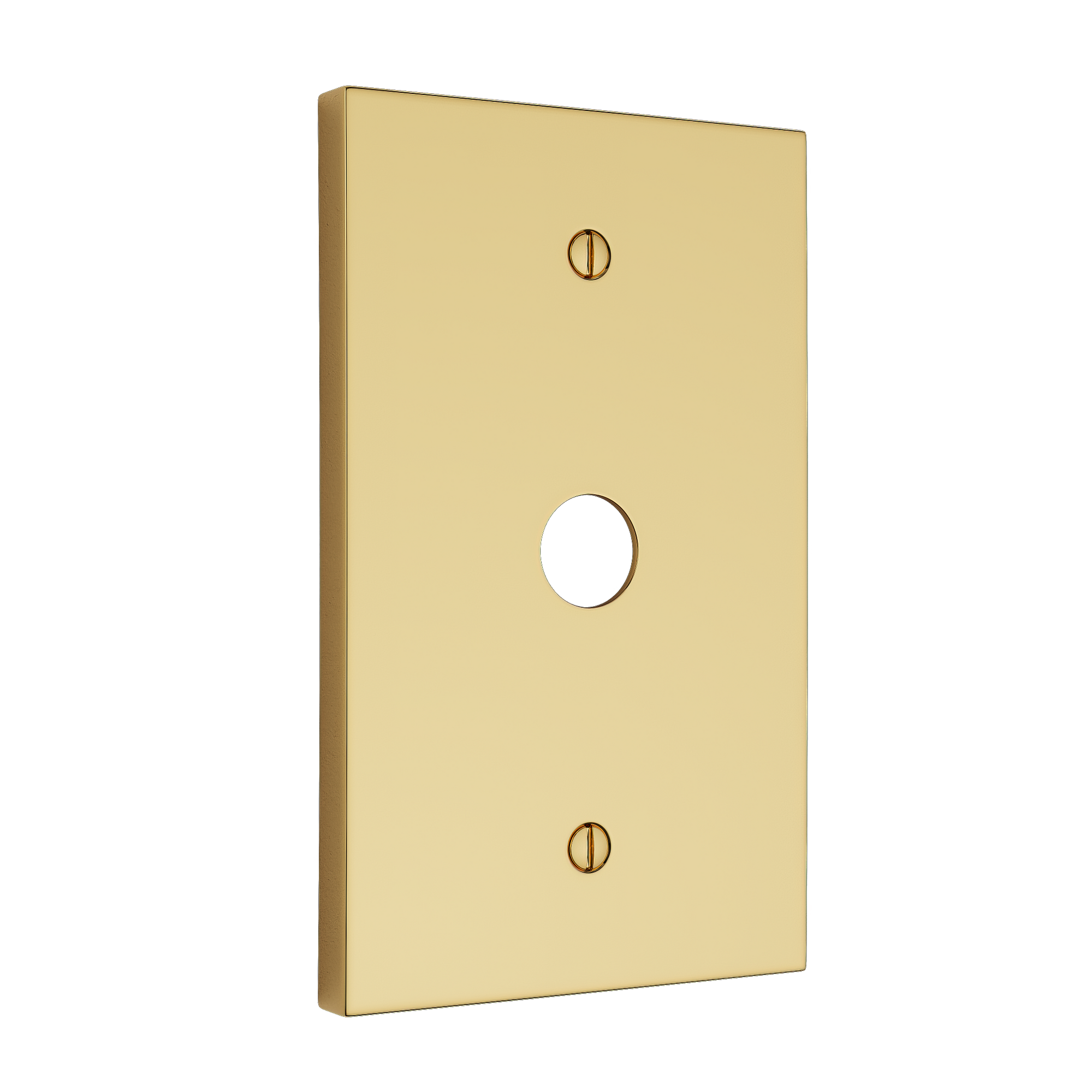 Solid brass Futura Cable Wall Plate in Polished Brass finish