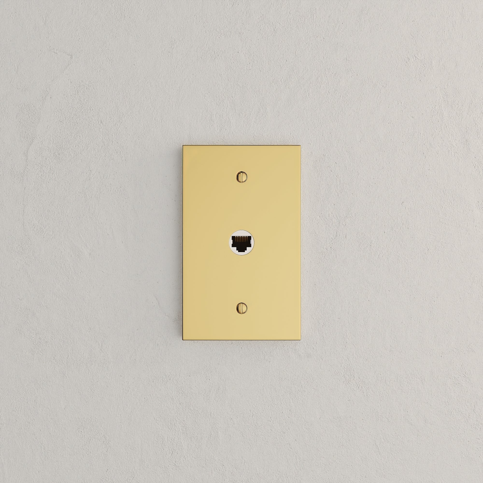 Solid brass Futura Cable Wall Plate in Polished Brass finish
