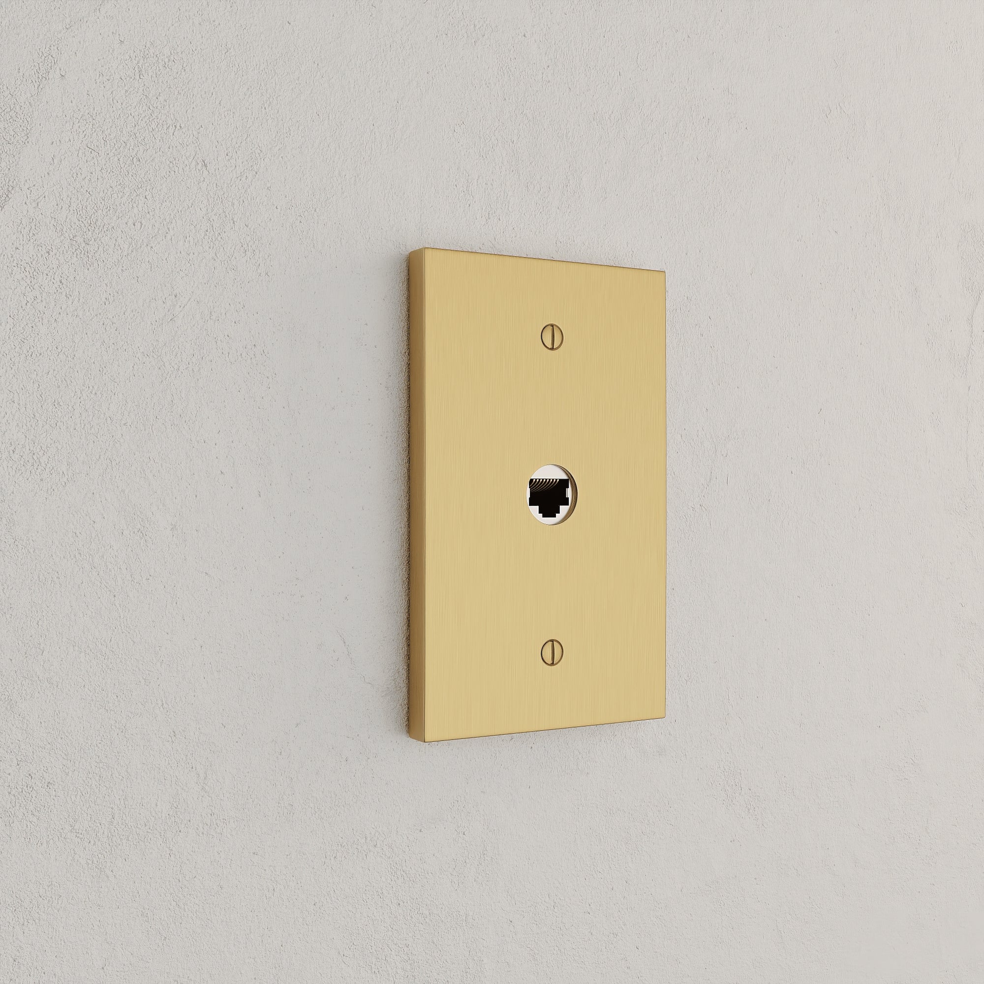 Solid brass Futura Cable Wall Plate in Satin Brass finish