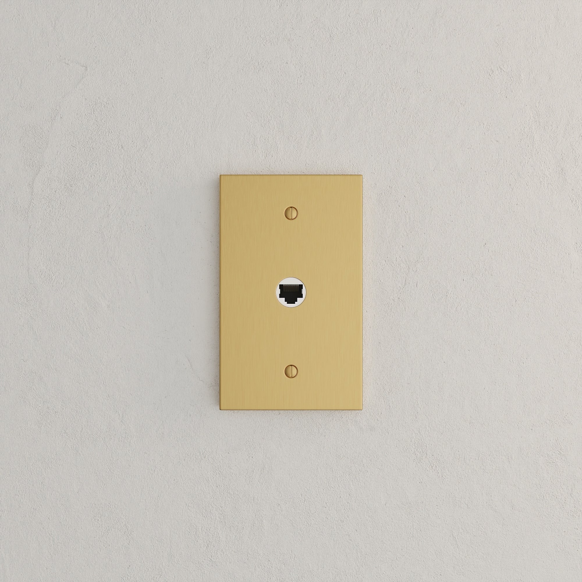 Solid brass Futura Cable Wall Plate in Satin Brass finish