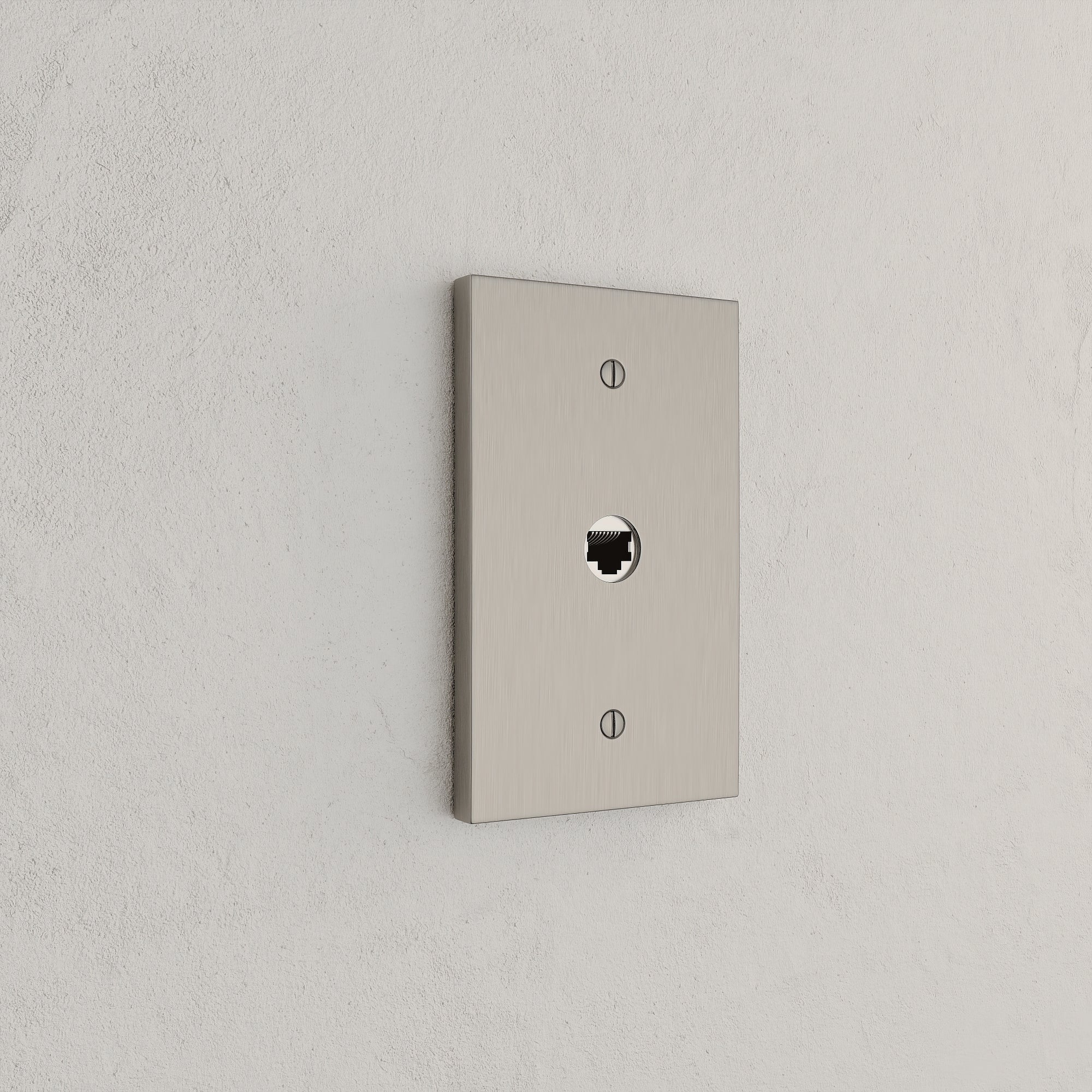Solid brass Futura Cable Wall Plate in Satin Nickel finish