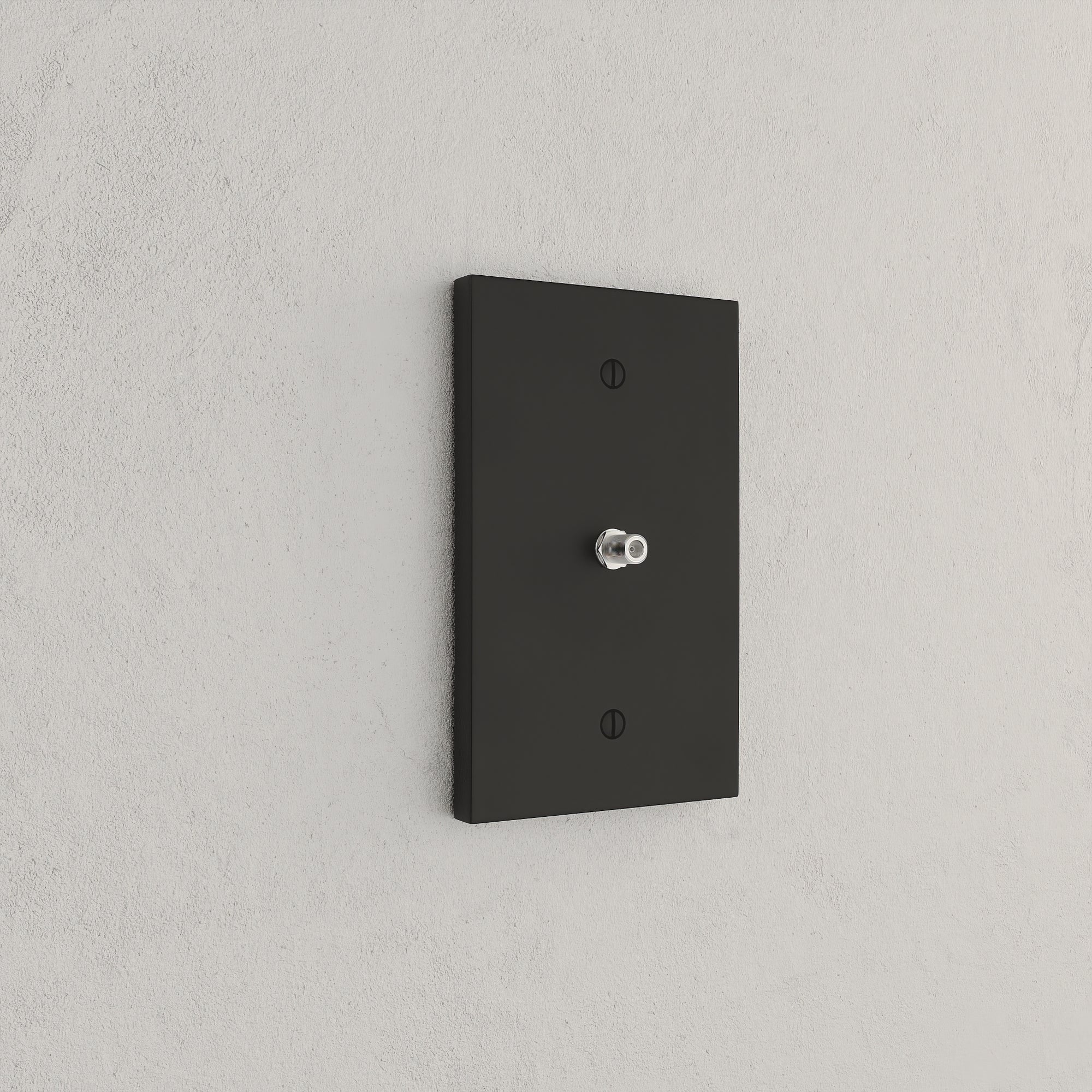 Solid brass Futura Cable Wall Plate in Coal Black Brass finish