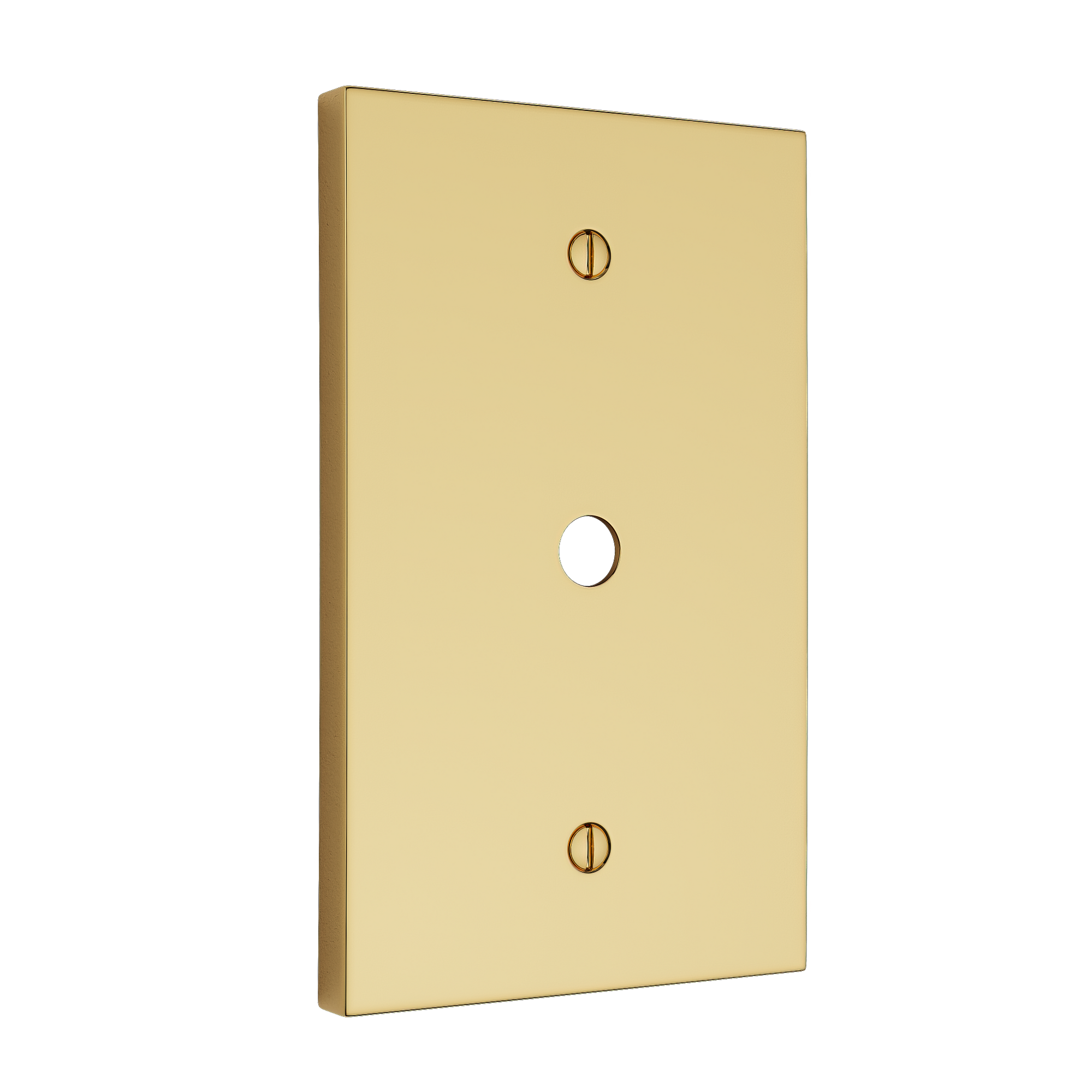 Solid brass Futura Cable Wall Plate in Polished Brass finish