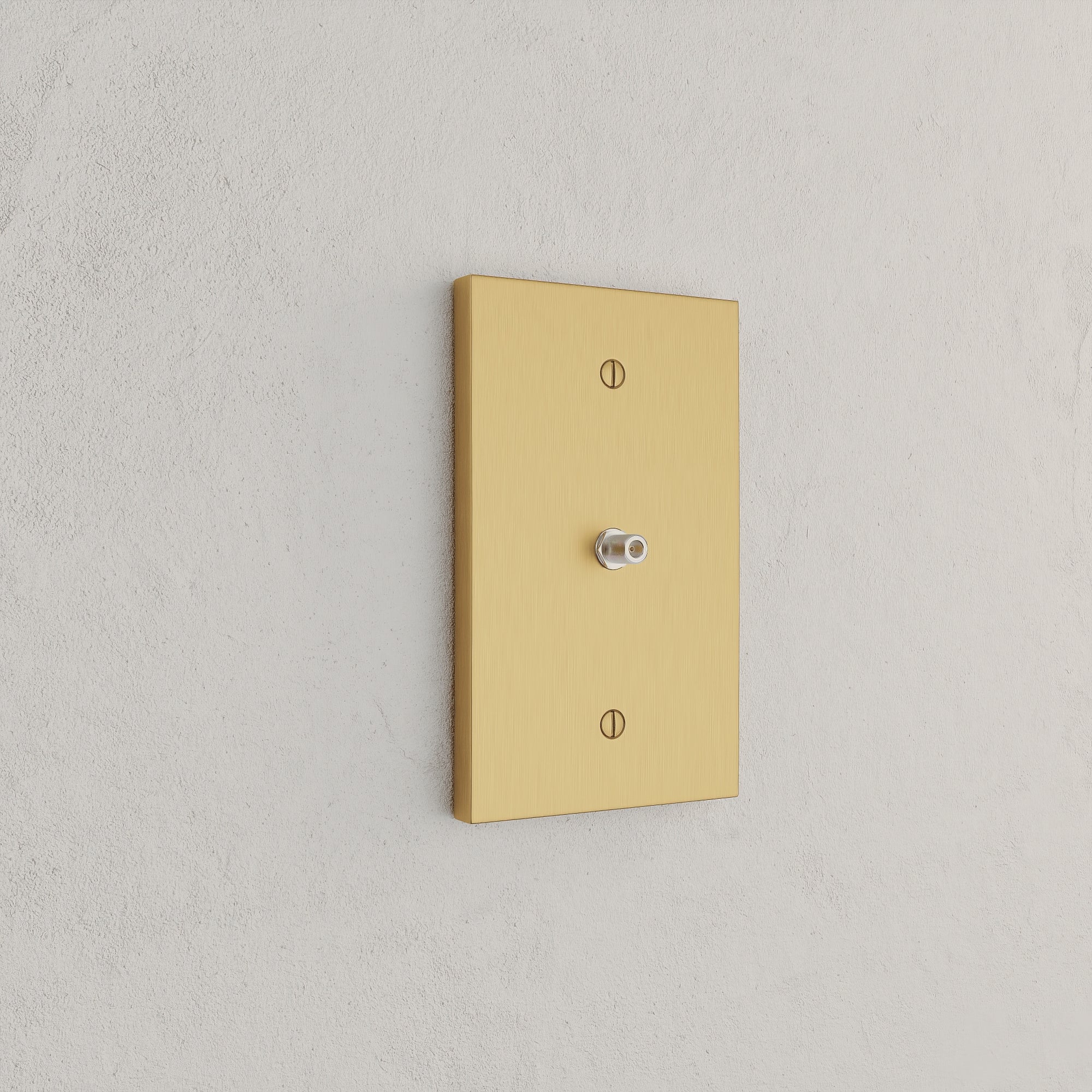 Solid brass Futura Cable Wall Plate in Satin Brass finish