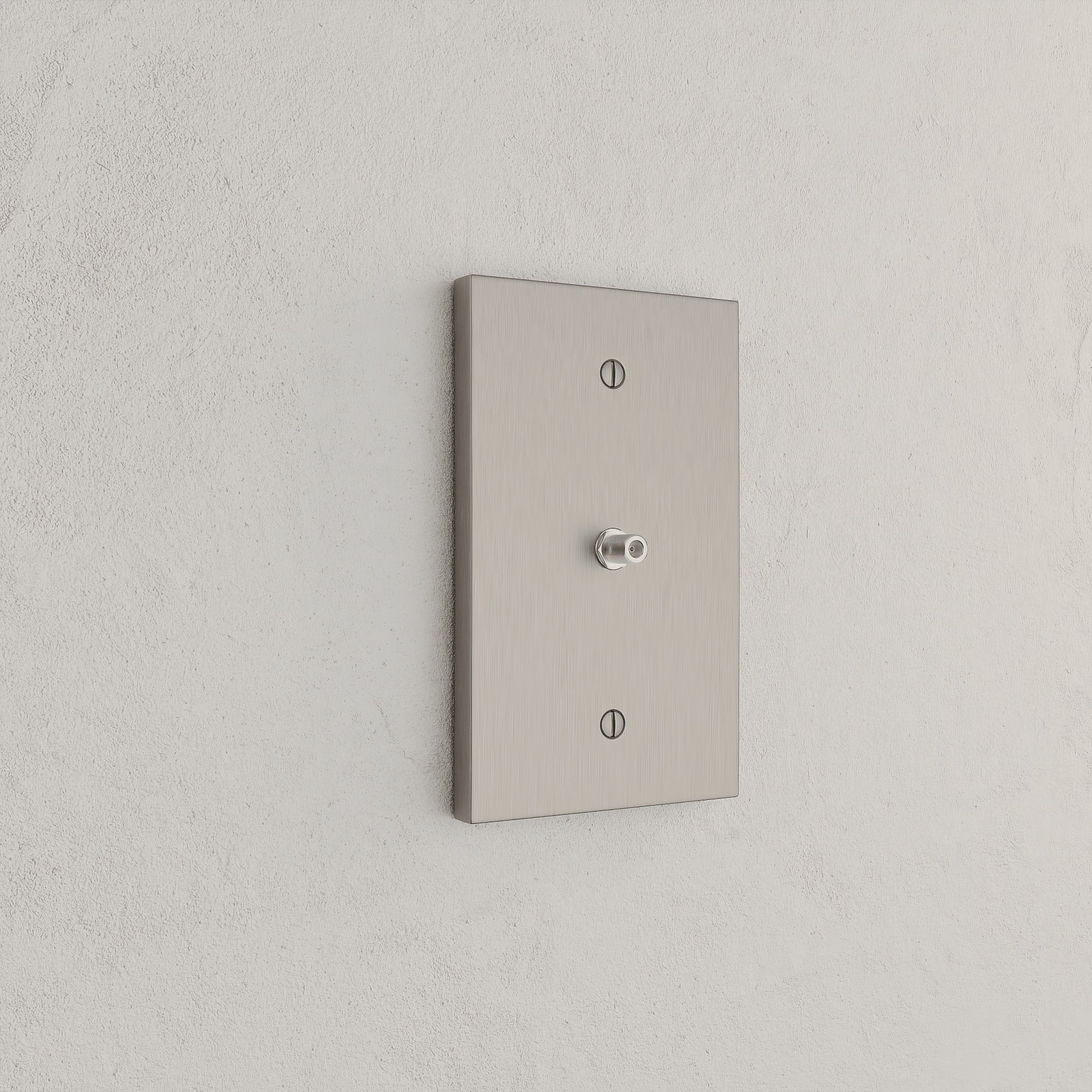 Solid brass Futura Cable Wall Plate in Satin Nickel finish